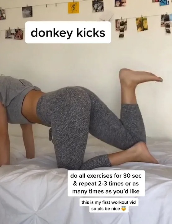 There were thanks from her fans for her booty workout