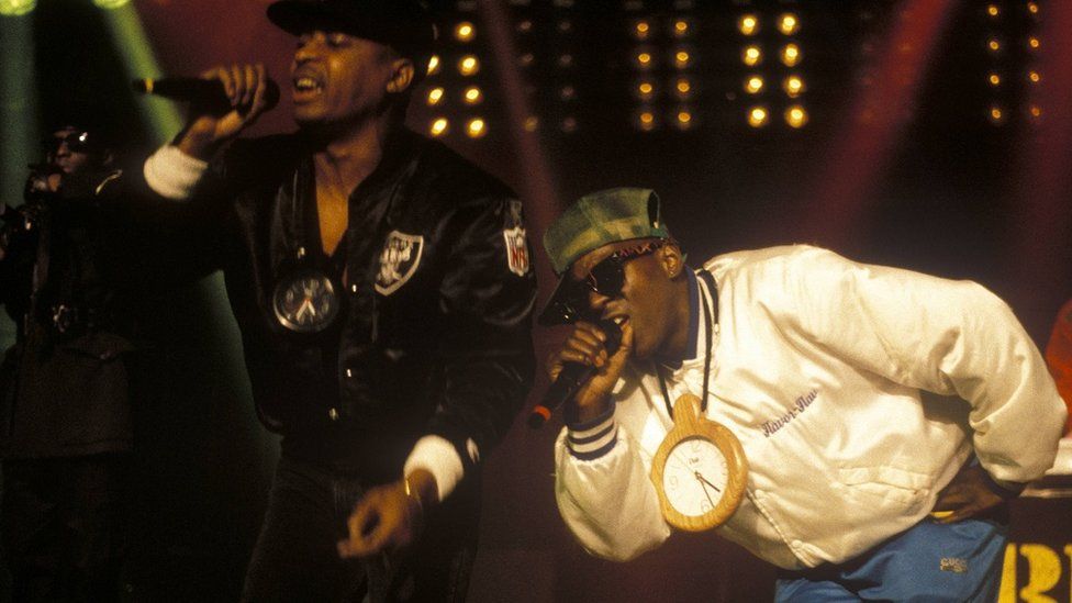 Chuck D and Flavor Flave of Public Enemy performing at the Montreux Jazz Festival in 1988