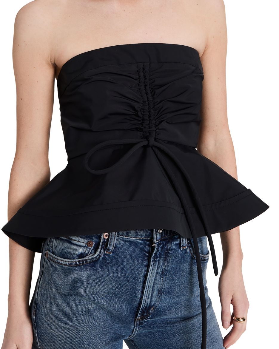 Technical Cotton Strapless Top