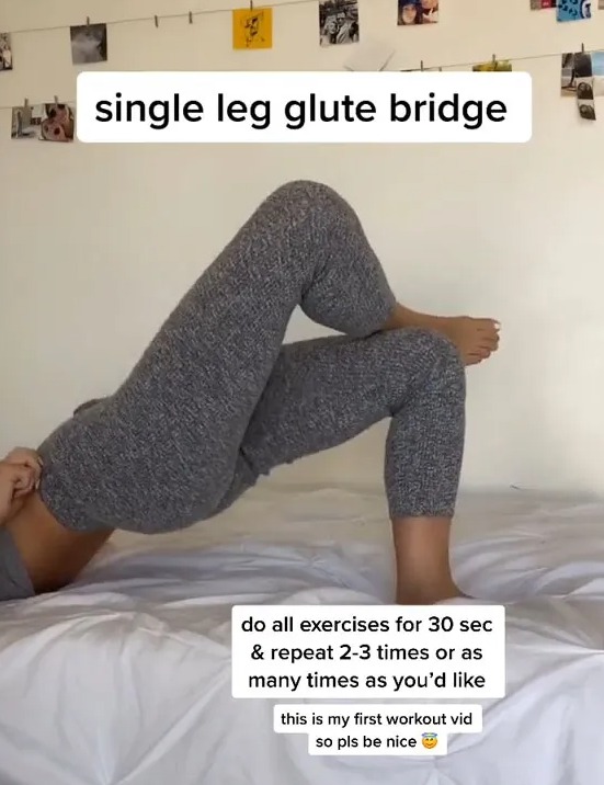 This was her first workout video