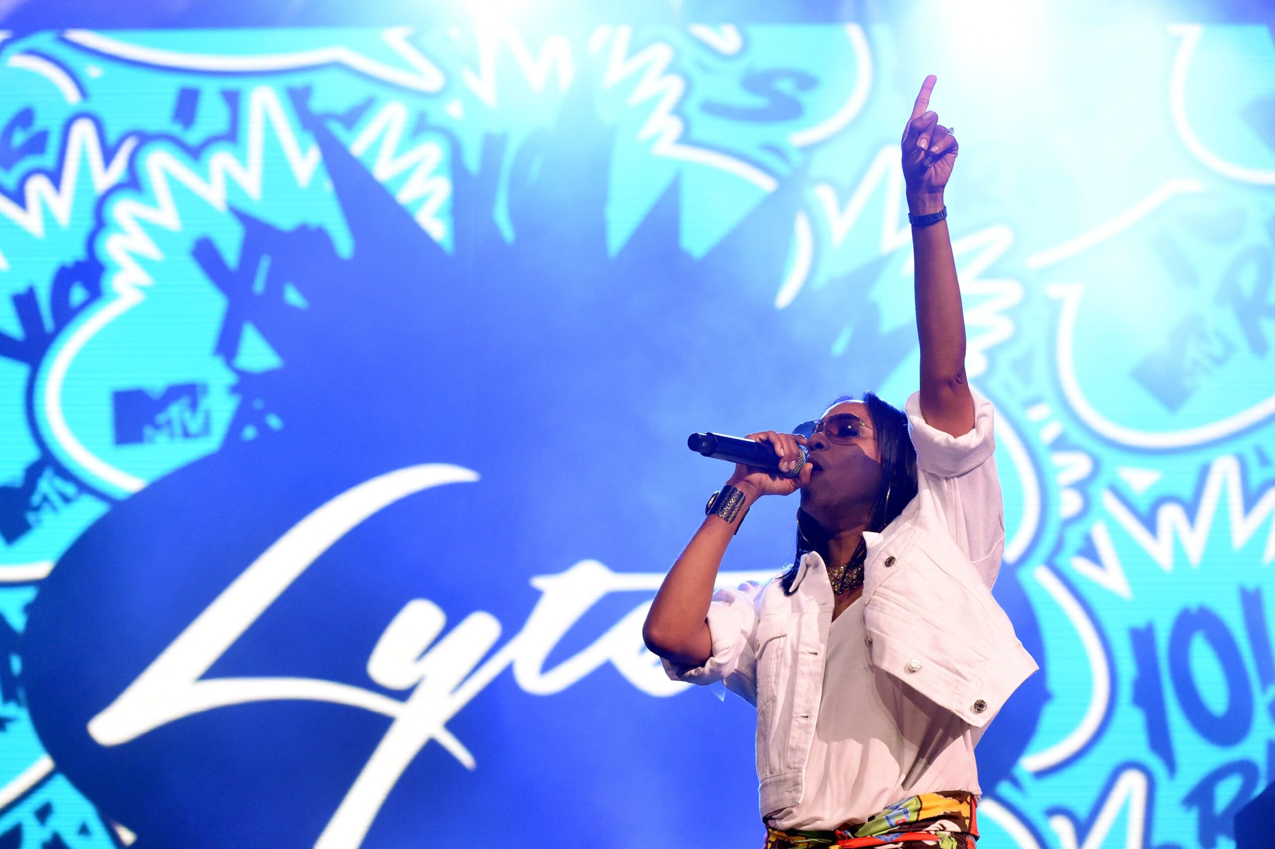 MC Lyte performs during the YO! MTV Raps 30th Anniversary Live Event.