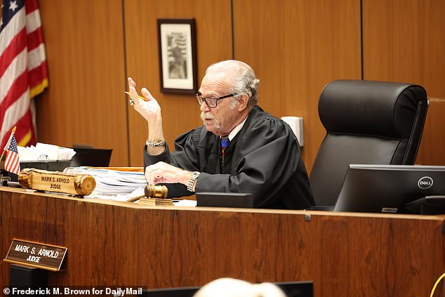 Judge Mark S. Arnold is seen presiding over the pretrial hearing on Wednesday