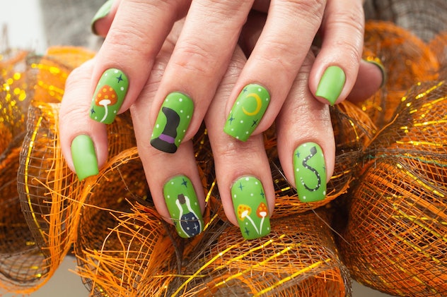 Witches Mushrooms and Potion Halloween Inspired Nail Art