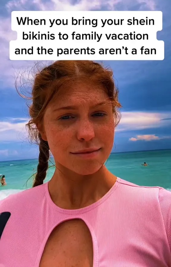 Tay took to TikTok after wearing a bikini set that her parents didn't approve of for their family vacation