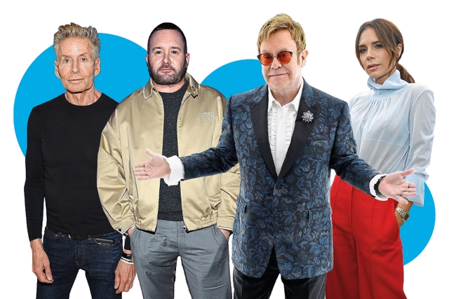 <p> Celebrity book club: Calvin Klein, Kim Jones, Sir Elton John and Victoria Beckham all get the idea  </p>