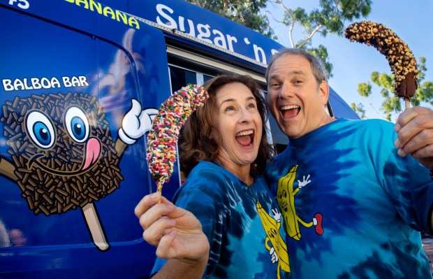 U.S. Bank's Good Truck this month and into September will be handing out free dipped bananas, courtesy of Balboa-based Sugar n' Spice, as a treat to celebrate new and existing customers at its local branches. (File photo by Mindy Schauer, Orange County Register/SCNG)