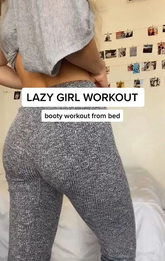 She had separate ab and booty routines