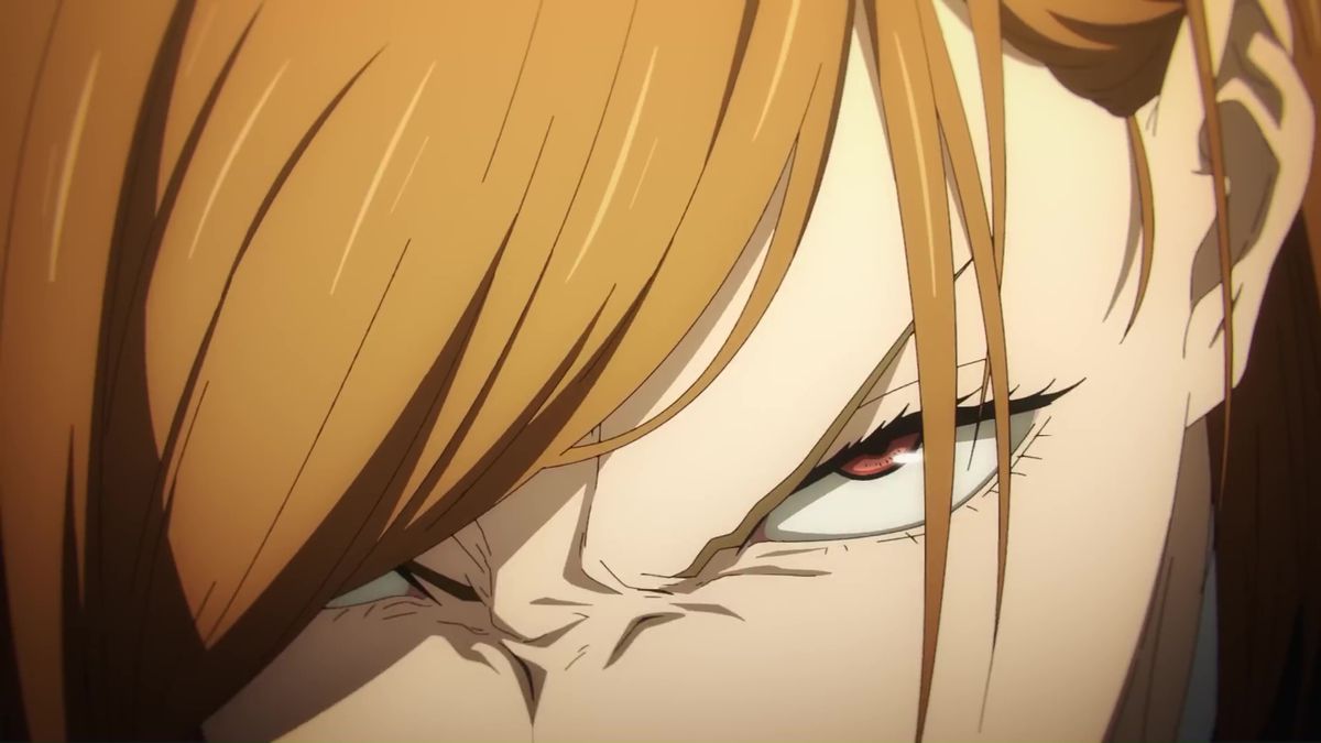 An image showing Nobara in Jujutsu Kaisen season 2 trailer. She’s leaning into the camera and has a sharp look in her eyes.