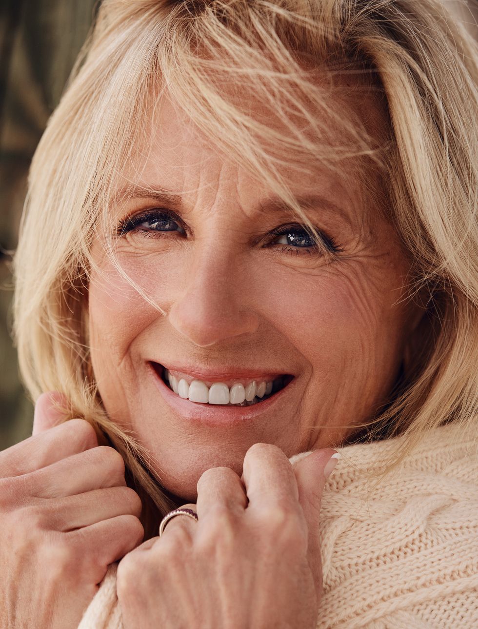 closeup portrait of first lady jill biden, smiling