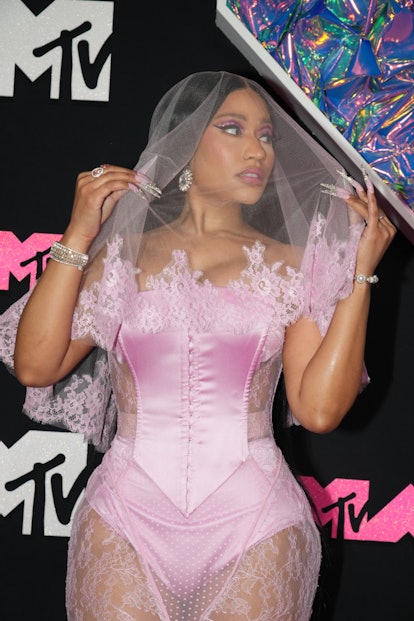Nicki Minaj attends the 2023 MTV Video Music Awards at Prudential Center on September 12, 2023.