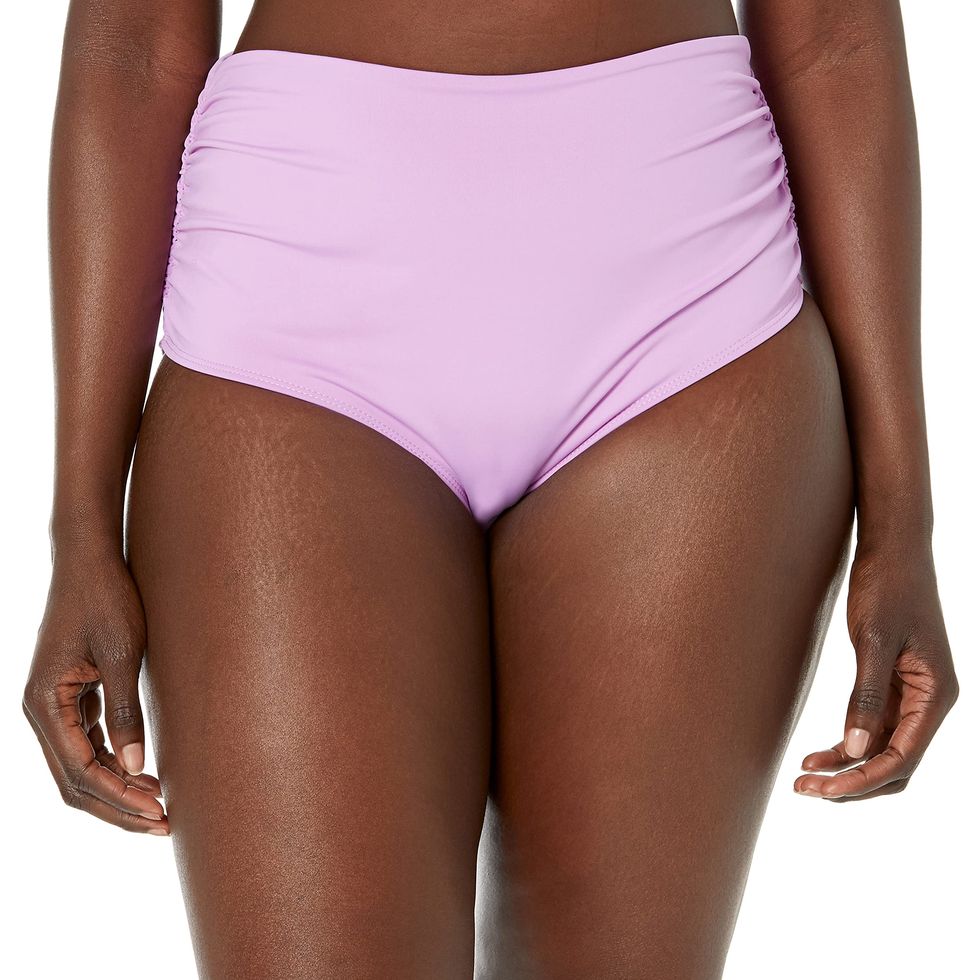 High-Waist Shirred Swim Bottom