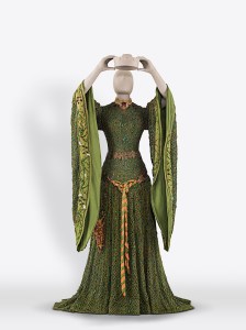 'Beetle Wing Dress' for Lady Macbeth, Alice Laura Comyns‑Carr (British, 1850 – 1927), 1888, Cotton, silk, lace, beetle‑wing cases, glass, metal.