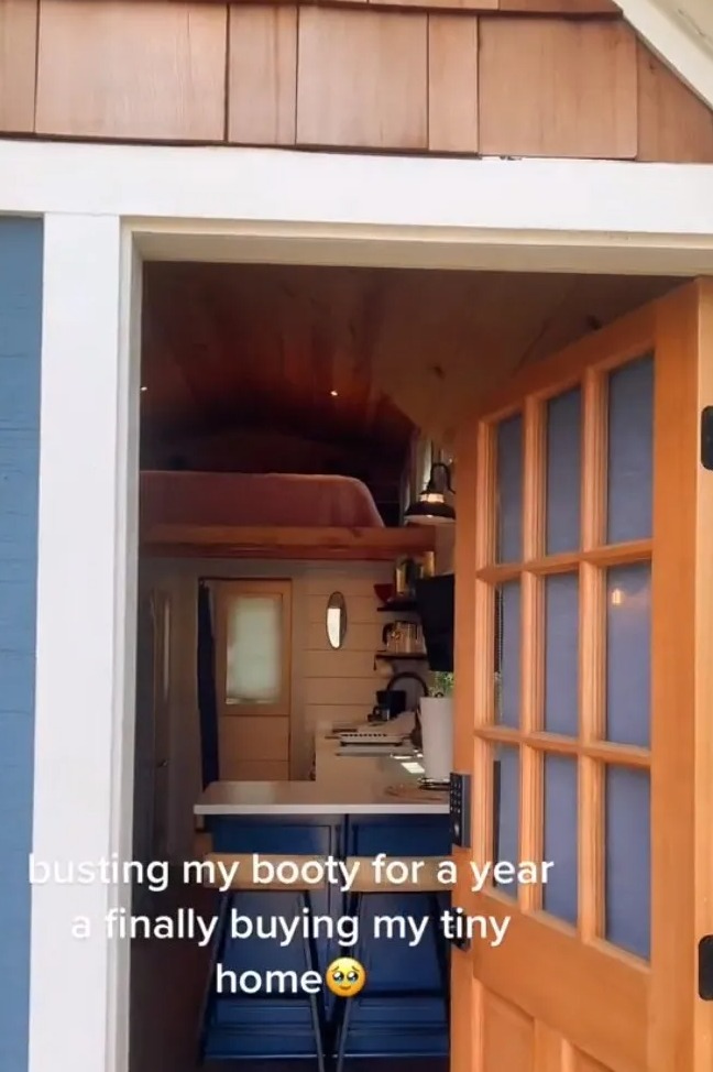 TikTok user Sophie has moved into a tiny house