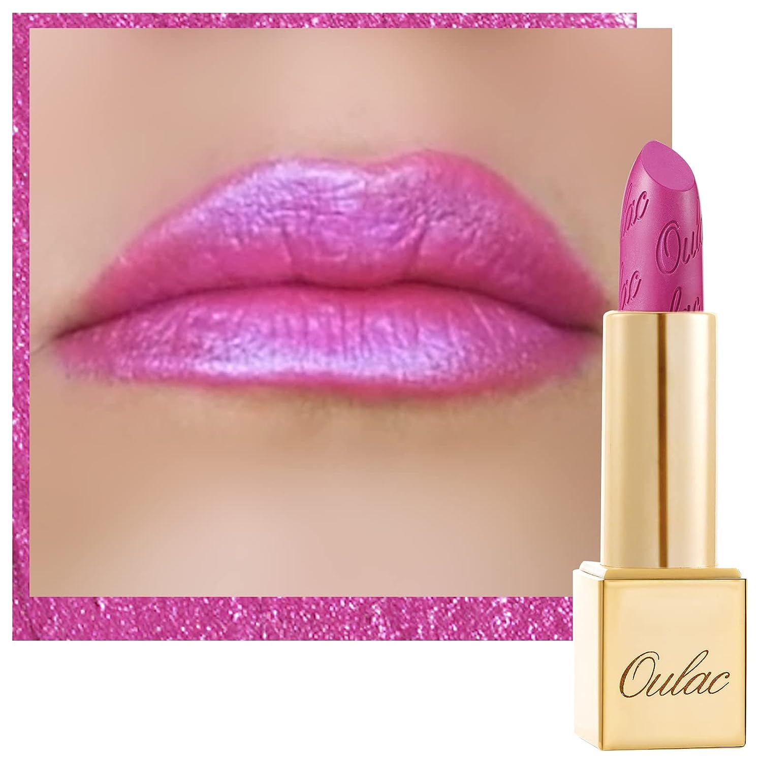 Oulac Velocity Metallic Vivid Fuchsia Lipstick