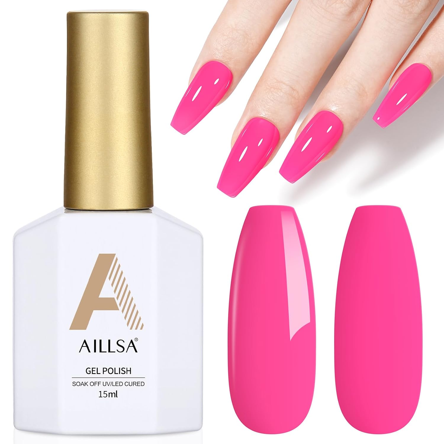 AILLSA Hot Pink Gel Nail Polish