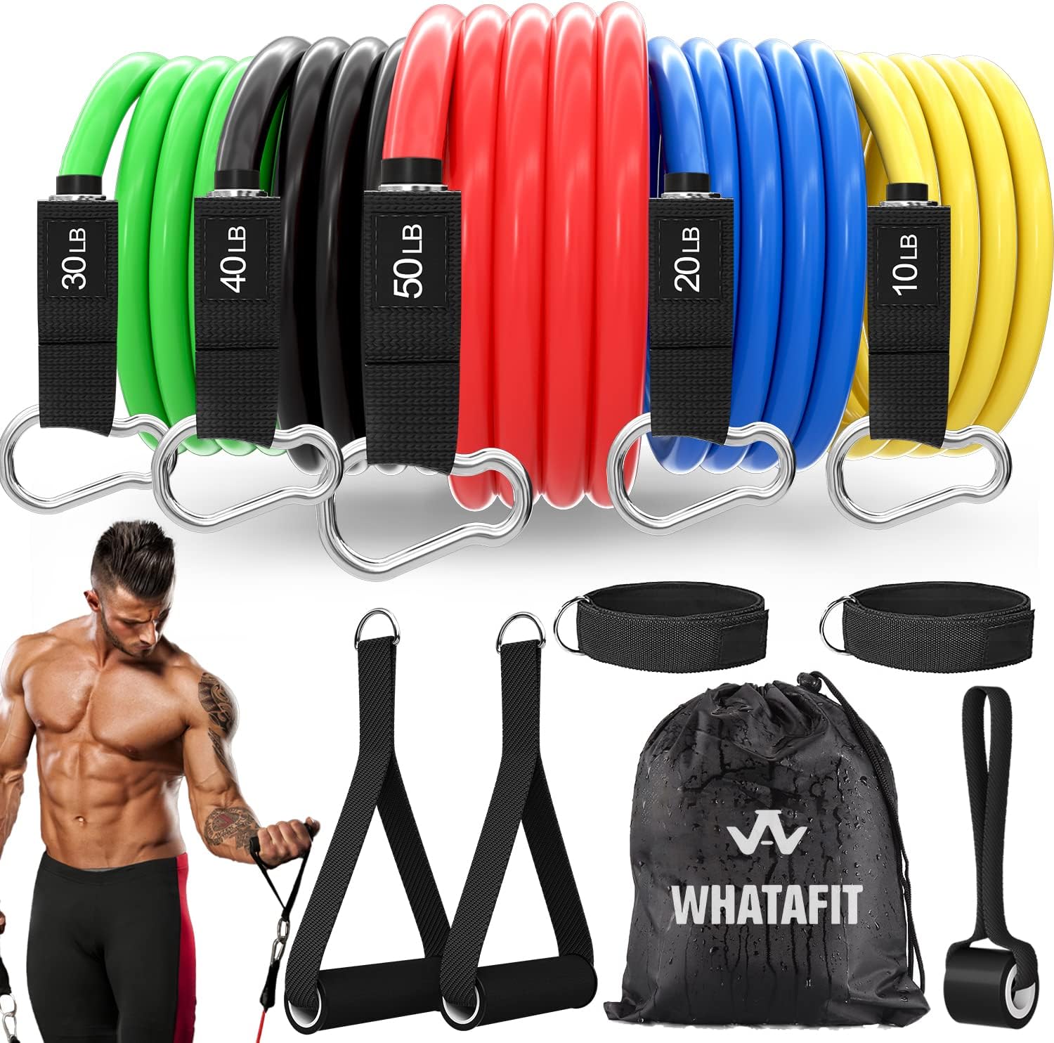 Whatafit Resistance Bands Set with Accessories