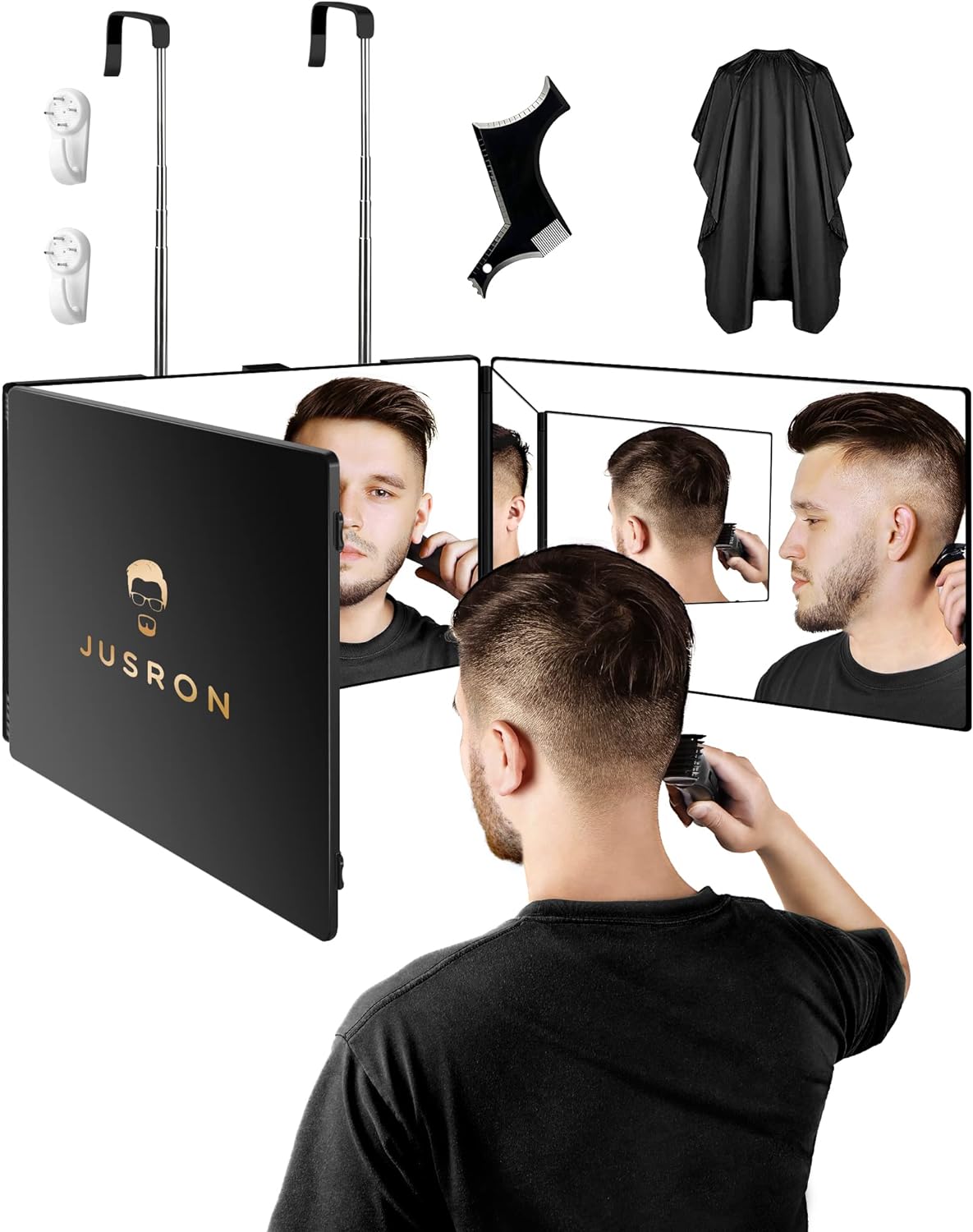 JUSRON 3 Way Hair Cutting Mirror