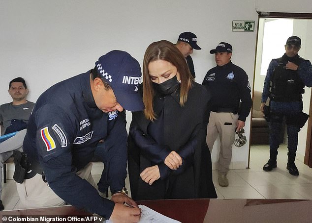 Gonzales was fingerprinted by Interpol on Wednesday. She allegedly smuggled protected animal skin purses
