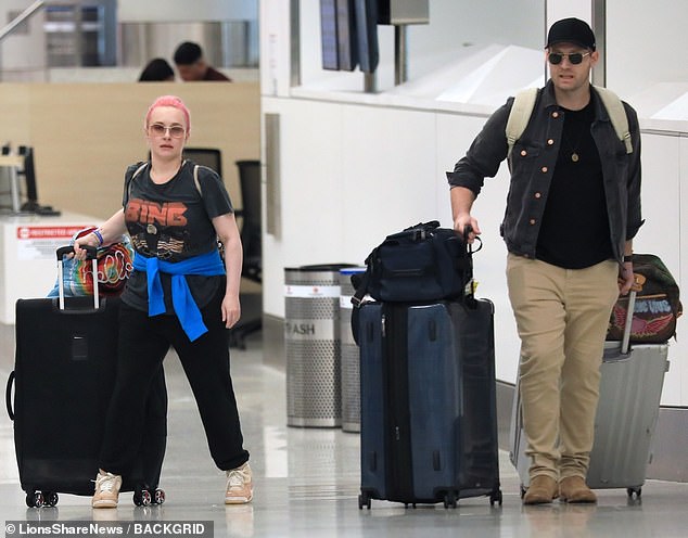 Days ago: The beauty first showed off the new color of her tresses when she was spotted at LAX Airport with on-off beau Brian Hickerson last week