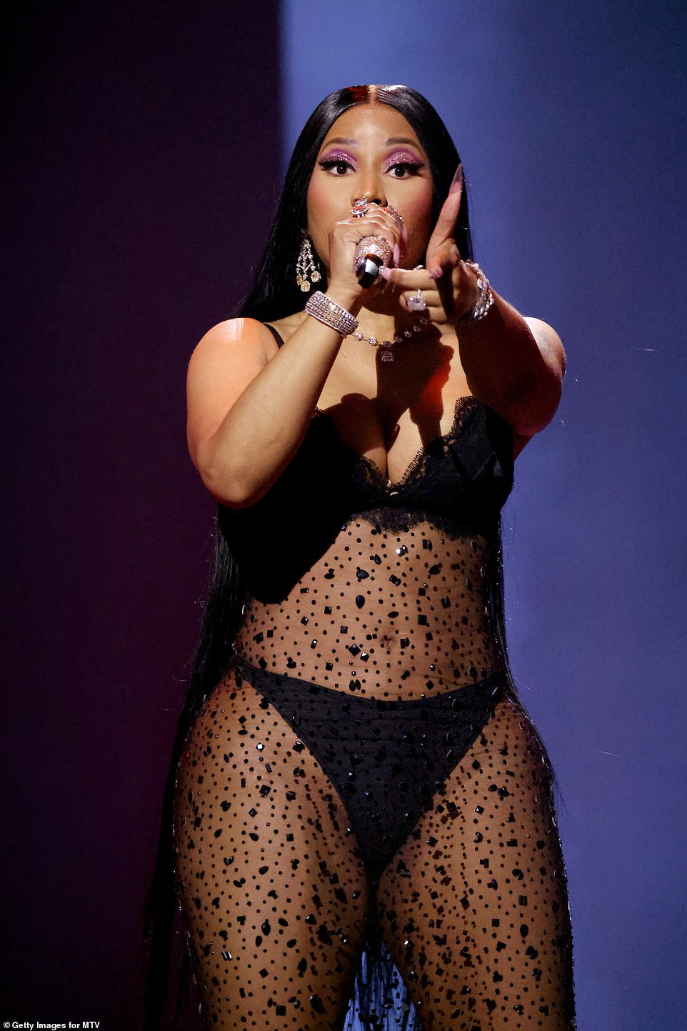 Sing it! Nicki Minaj took a break from hosting the show to also perform