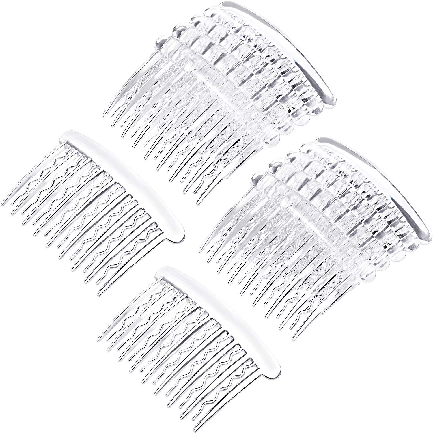 Gejoy Plastic Teeth Hair Combs (Transparent)