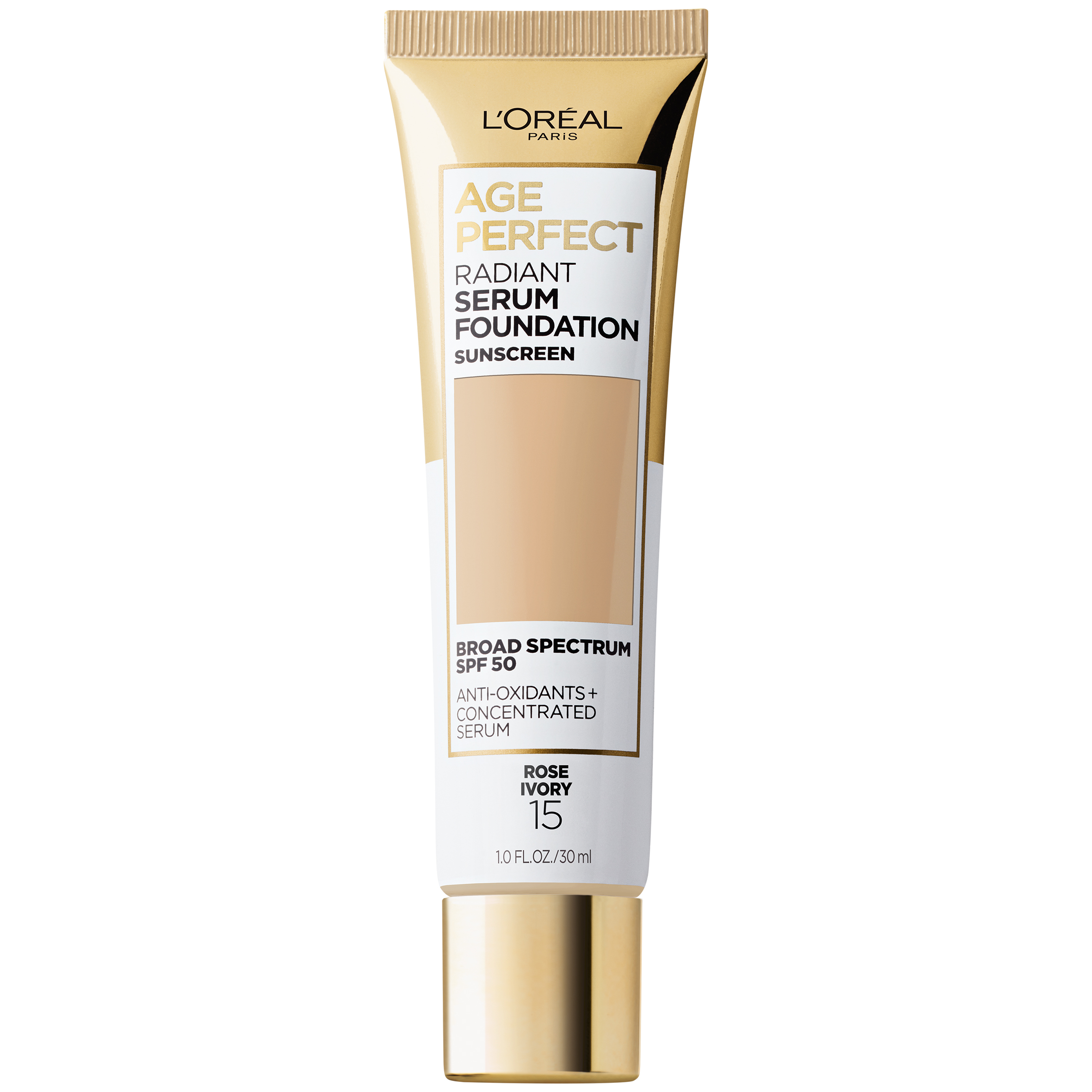 Tube of L'Oreal Paris Age Perfect Serum Foundation.