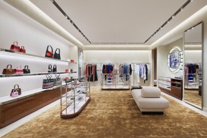 Handbags and ready-to-wear on display at Ferragamo's new Toronto store. 