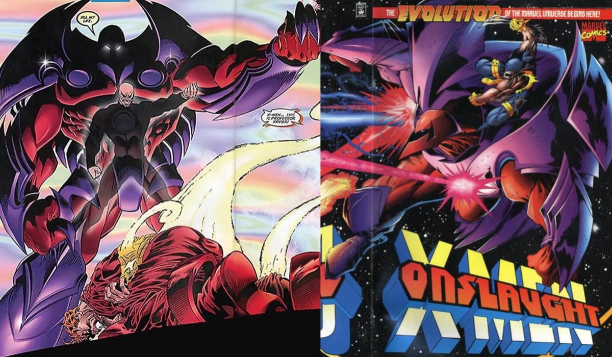 Art for the 1996 X-Men event series Onslaught, by Andy Kubert. 