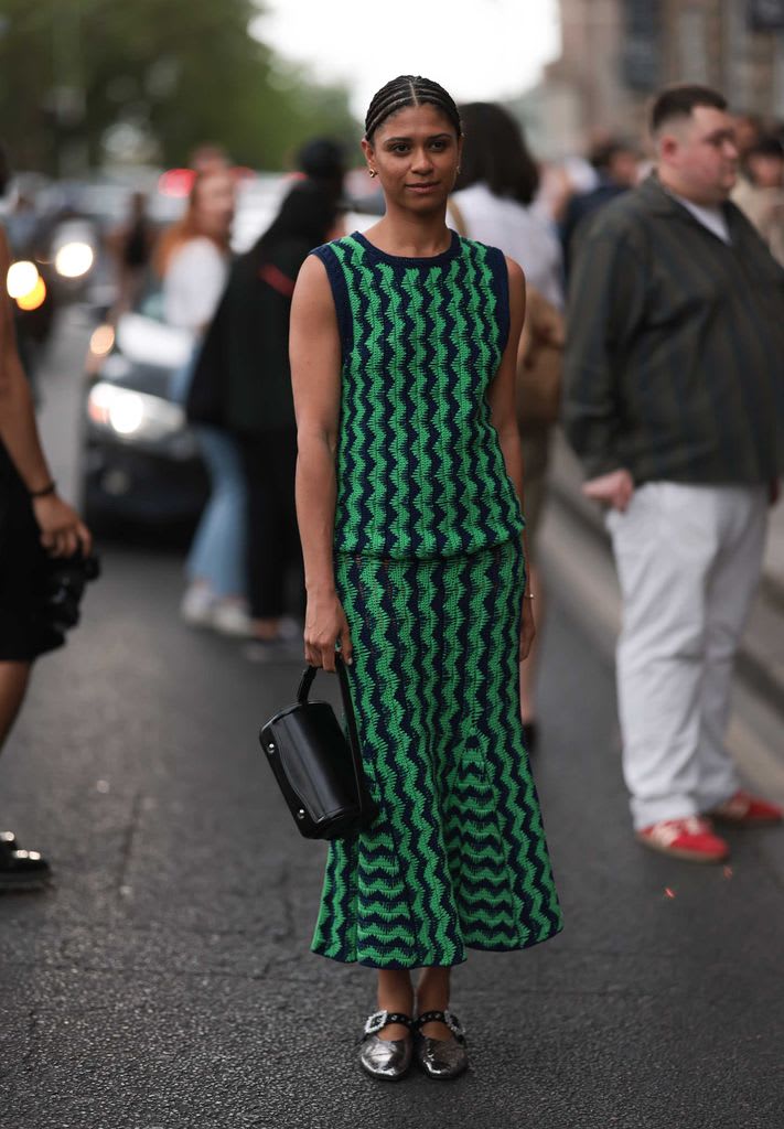 Ysaora Thibus rocking Mary Janes at Paris Fashion Week