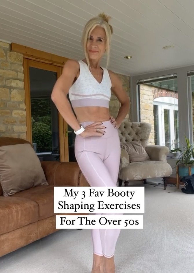 Niki, a 56-year-old fitness influencer, shared her three favorite booty-shaping exercises