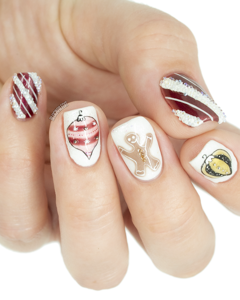 christmas nail ideas swarovski crystal christmas