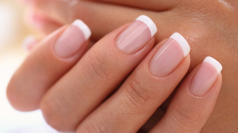 French manicure on square nails