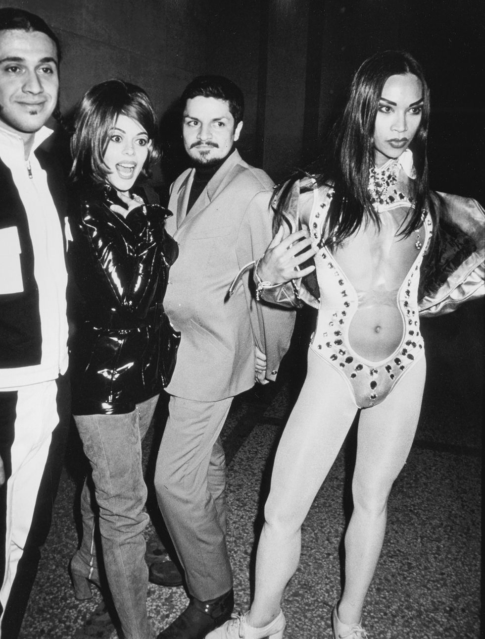 musicians super dj dmitri, lady miss kier and towa tei of deee lite and desiger zaldy attend 10th annual council of fashion designers of america awards on february 25, 1991 at the metropolitan museum of art in new york city photo by ron galellaron galella collection via getty images