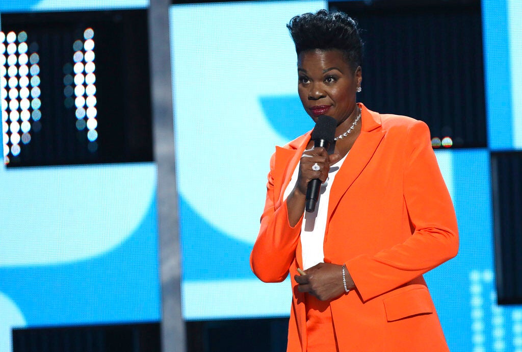 Leslie Jones speaks onstage