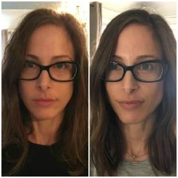 women over 40 with and without makeup