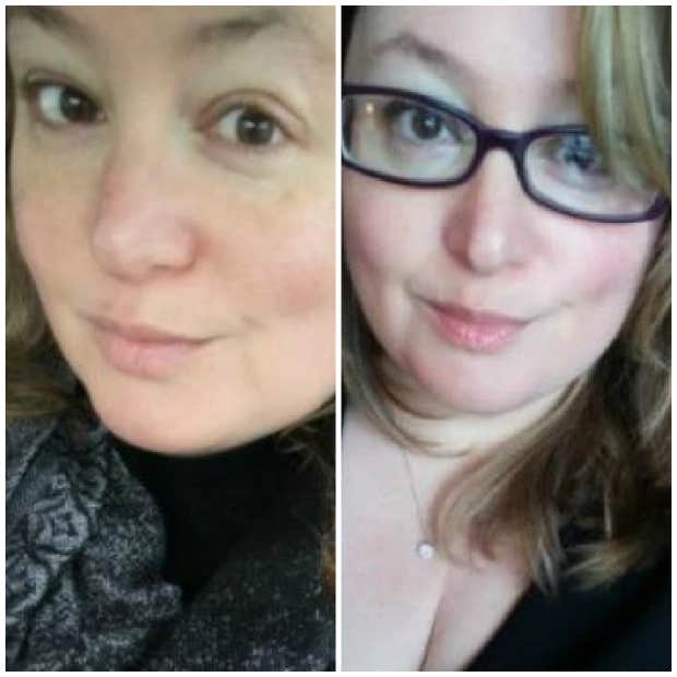 women over 40 with and without makeup