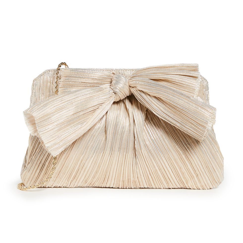 Rayne Pleated Frame Clutch with Bow