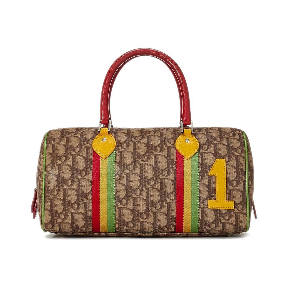 Pre-Loved Brown Diorissimo Coated Canvas Rasta Boston Bag