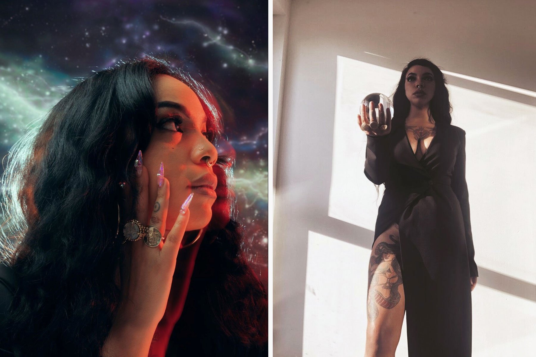 A diptych of Bri Luna, author of 