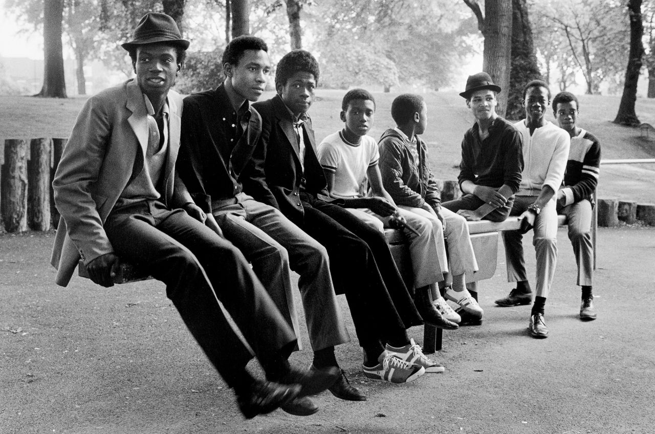 Vanley Burke, Young Men on See-Saw, Handsworth Park, Birmingham, 1984 © Vanley Burke