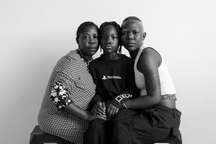 DeLovie Kwagala with their mother and son, Myles, in Johannesburg.