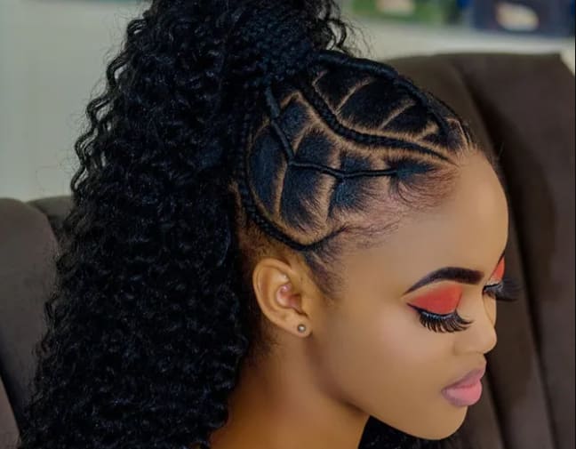 High braided ponytail weave designs