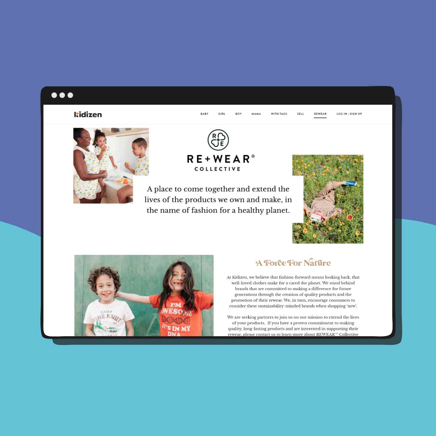 A Screenshot Of Kidizen Rewear Page.