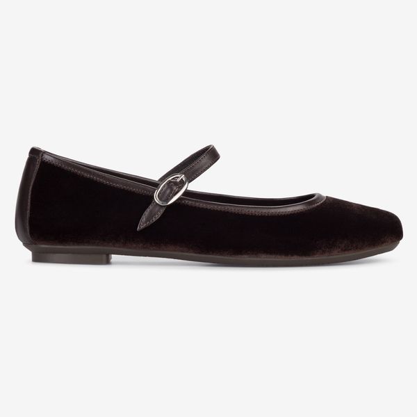 Hai x Reqins Honoree Velvet Shoes in Dark Brown