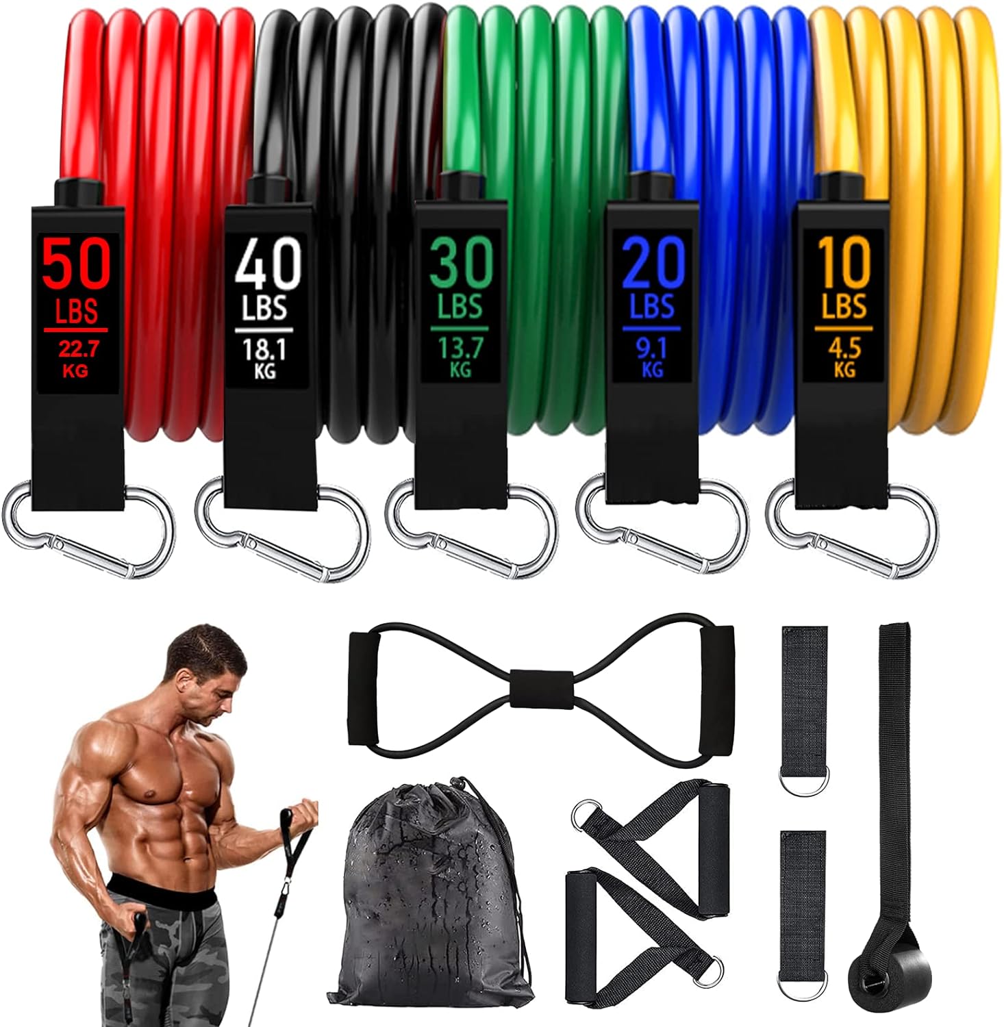 AllvodesBands Resistance Band Set with Accessories