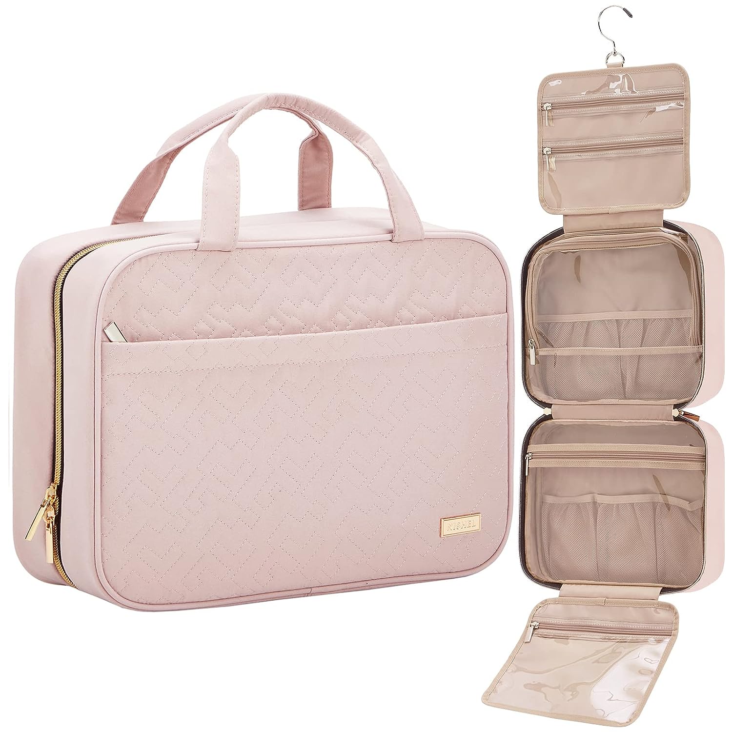 NISHEL Travel Toiletry Bag Pink.