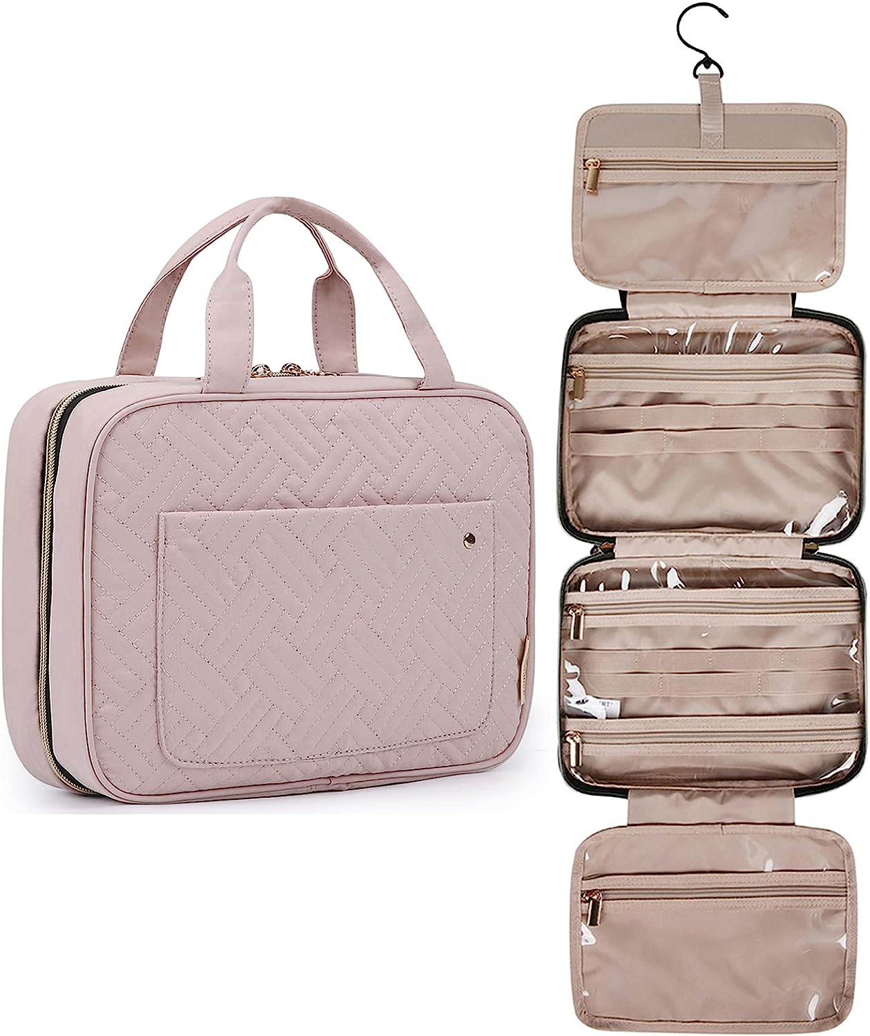 BAGSMART Toiletry Travel Bag Baby Pink Medium