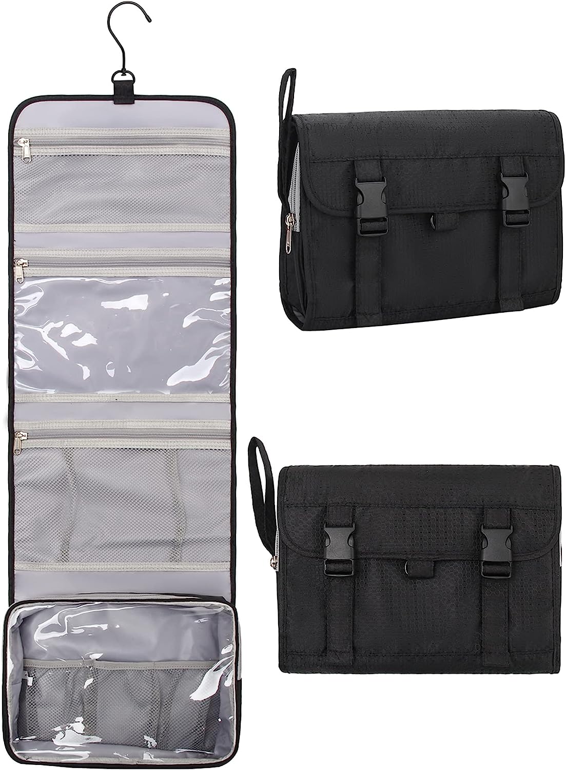 Relavel Travel Hanging Toiletry Bag Black Large