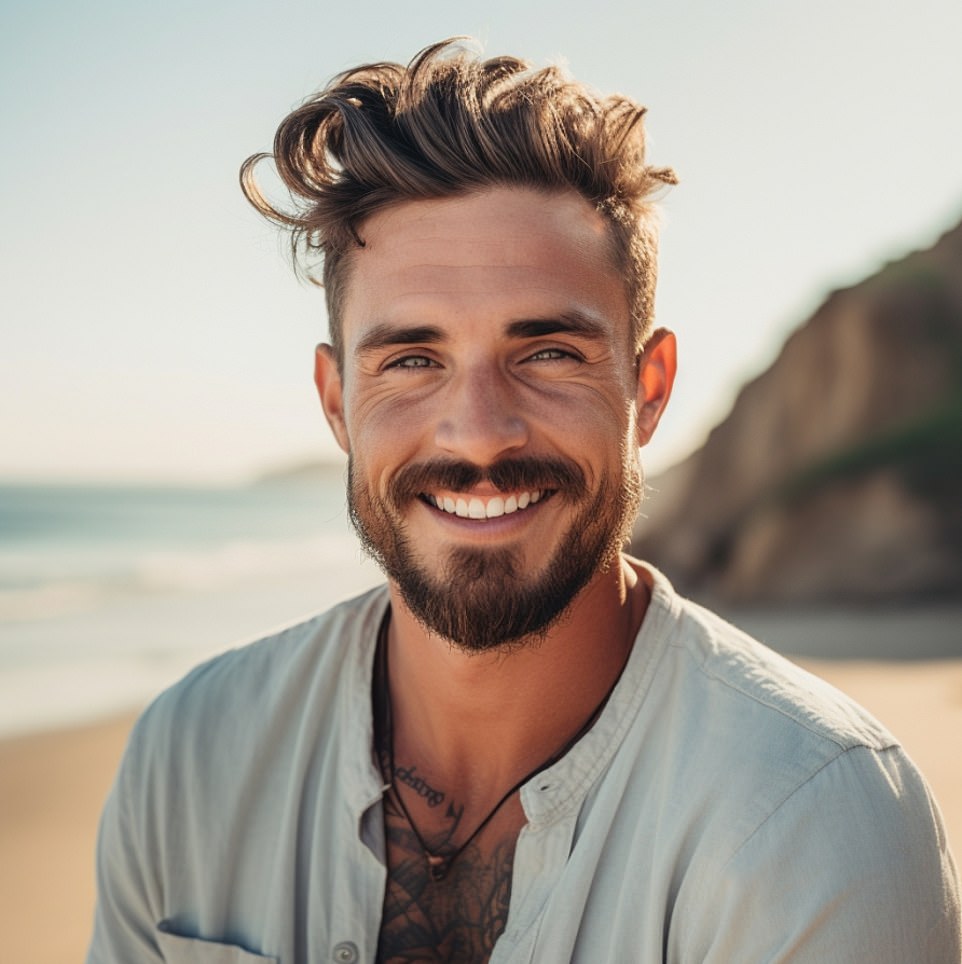 California's ideal man has hazel eyes and tattoos