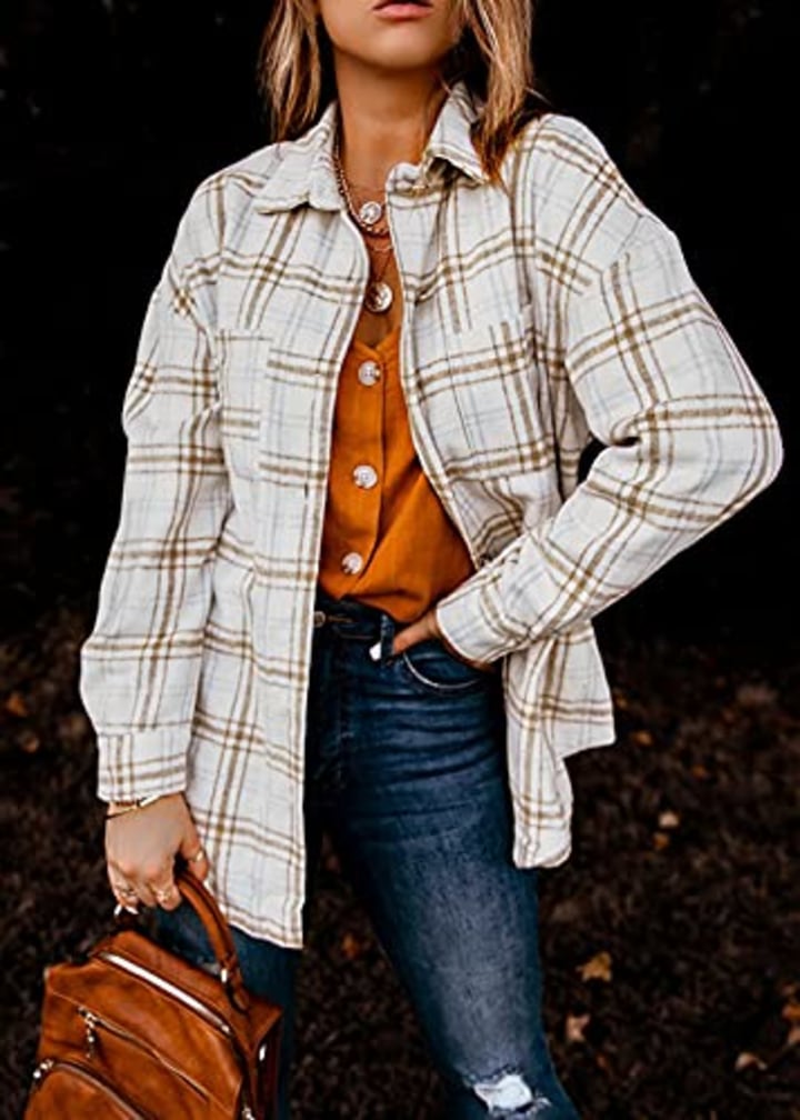 Women's Plaid Shacket Jacket